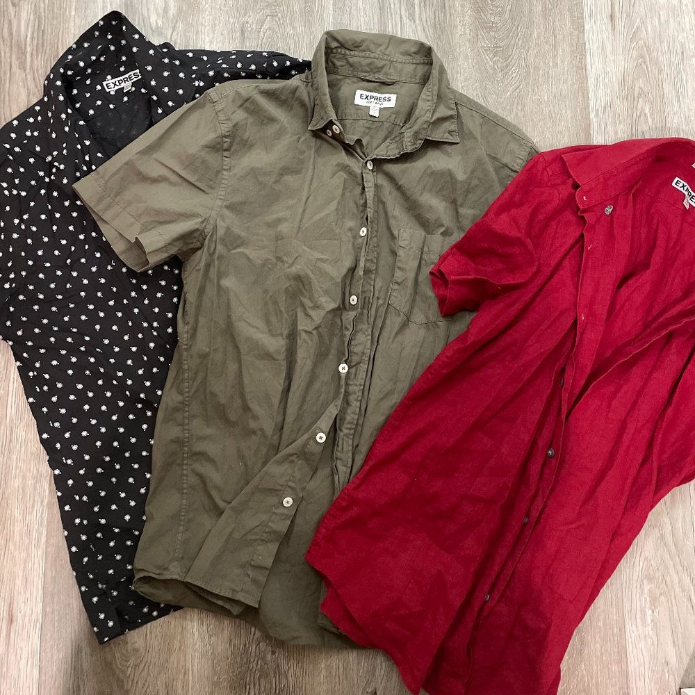 Men's Express Button-Down Top Bundle Size Large